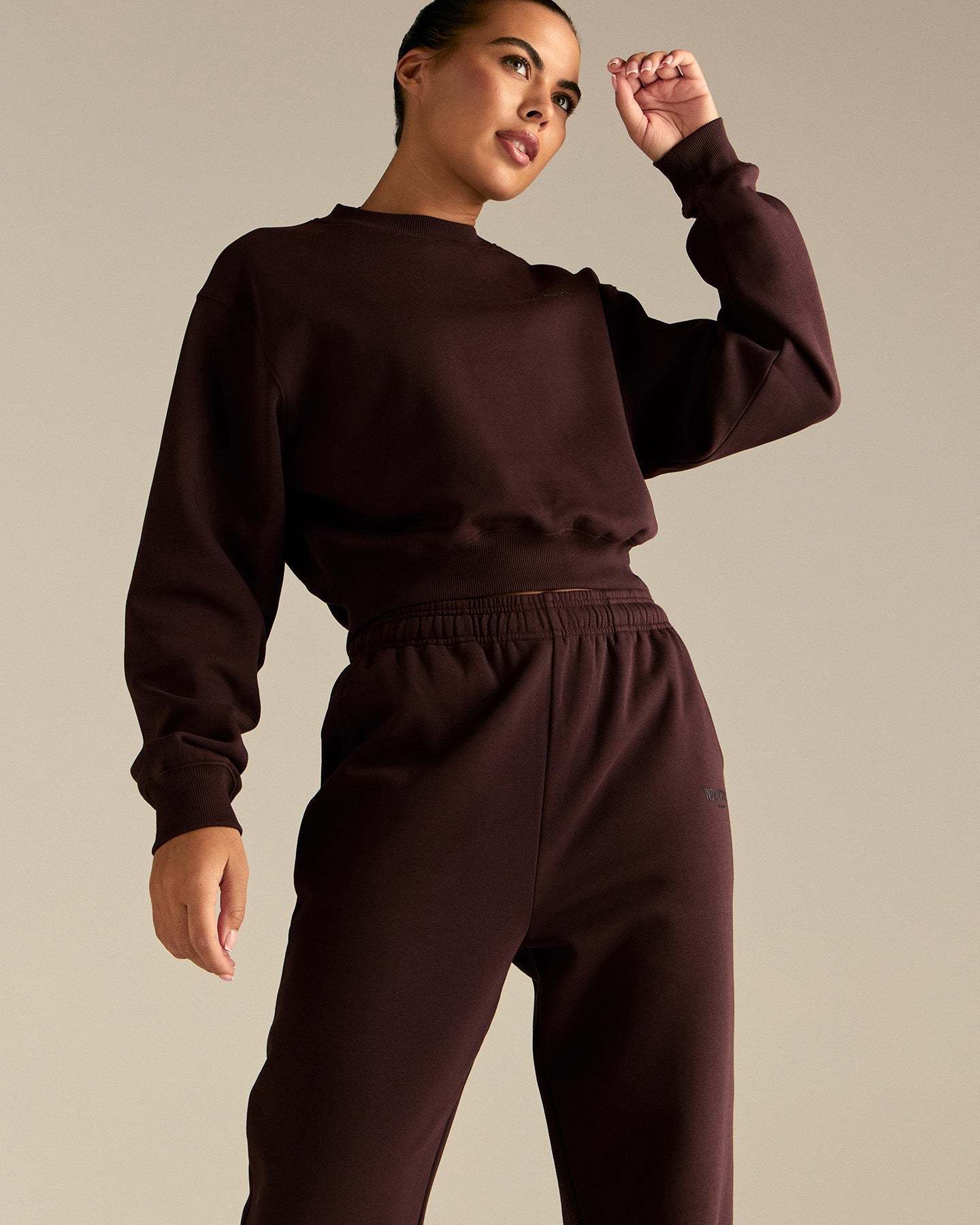 Comfort Outdoor Cropped Crew Neck | Cafe Noir