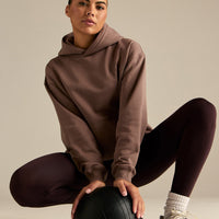 Comfort Oversized Health Club Graphic Hoodie | Mocha