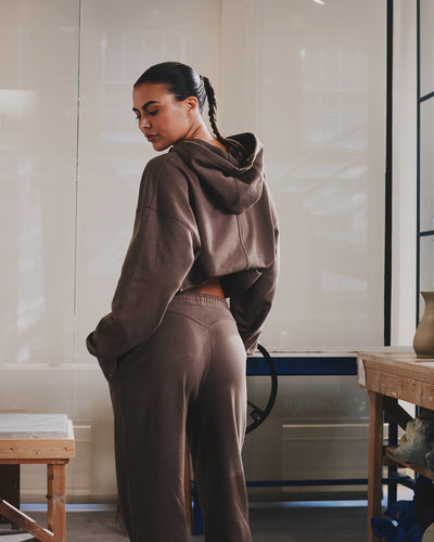 Comfort Oversized Hook Up Hoodie | Milk Chocolate