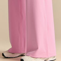 Essential Wrap High Waist Straight Leg Pants | Candy Pink (6/6)