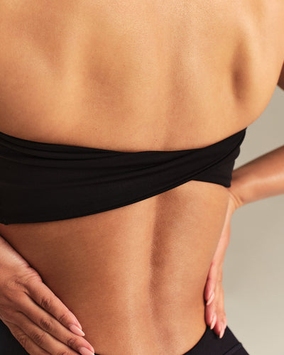 Essential Twist Back Bandeau Bra | Black