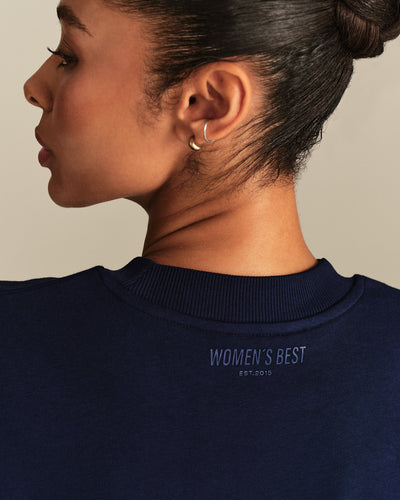 Comfort Lightweight Cropped Sweat | Sapphire Blue