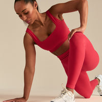 Power Seamless Open Back Mini Bra | Spicy Red