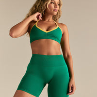 Define 2.0 Seamless Scrunch V-Neck Bra | Amazonia Green