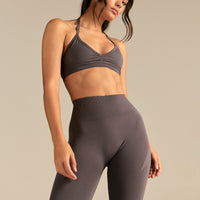 Define 2.0 Seamless Scrunch V-Neck Bra | Slate Grey