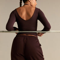 Smooth Contour Long Sleeve Reversible T-Shirt | Cafe Noir