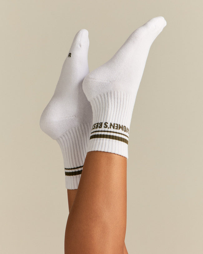 Premium Crew Stripe Socks (3PK) | Black/Dark Olive/Silver Grey