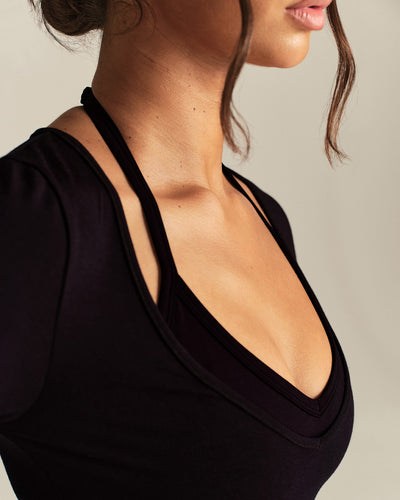 Smooth Contour Long Sleeve Reversible T-Shirt | Black