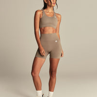 Power Seamless Shorts | Taupe Grey