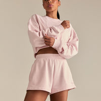 Comfort Lightweight Cropped Sweat | Ballet Pink