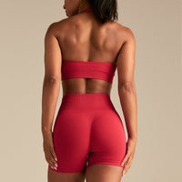 Power Seamless Halter Neck Bra | Spicy Red