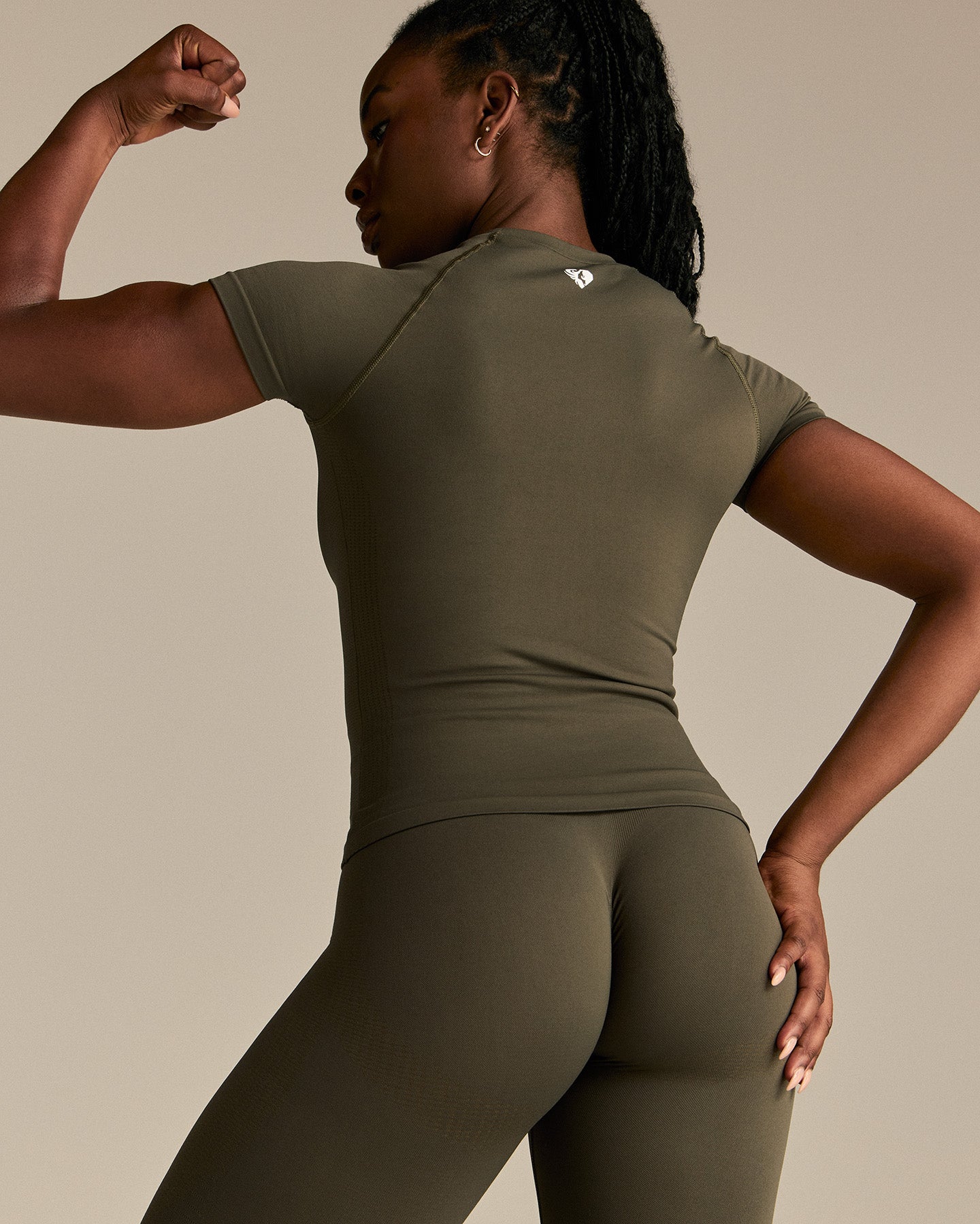 Power Seamless Short Sleeve Top | Dark Olive