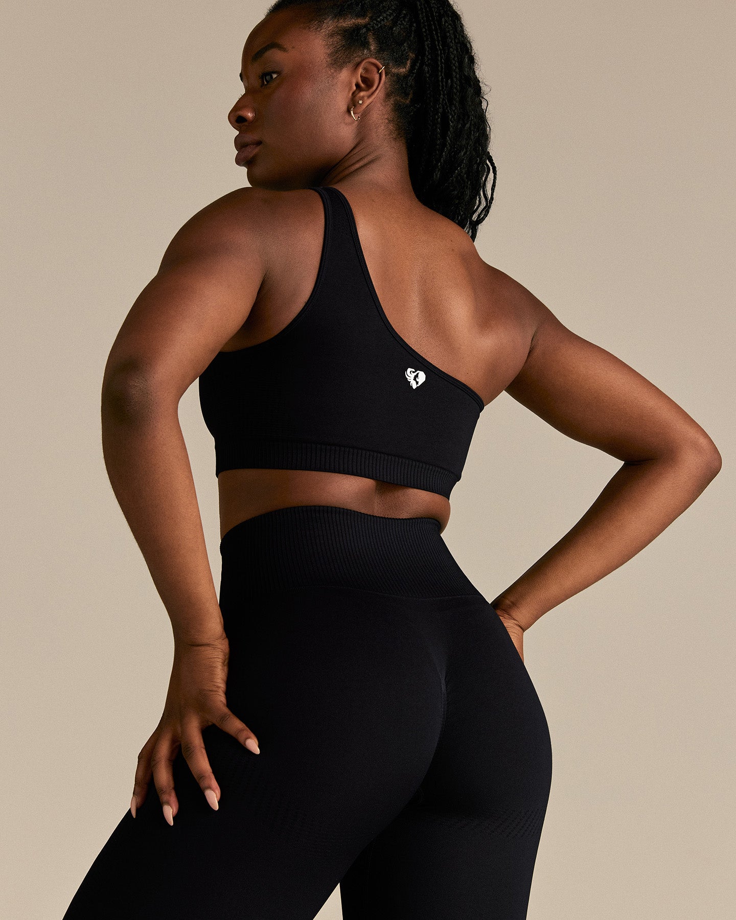 Power Seamless One Shoulder Bra | Black
