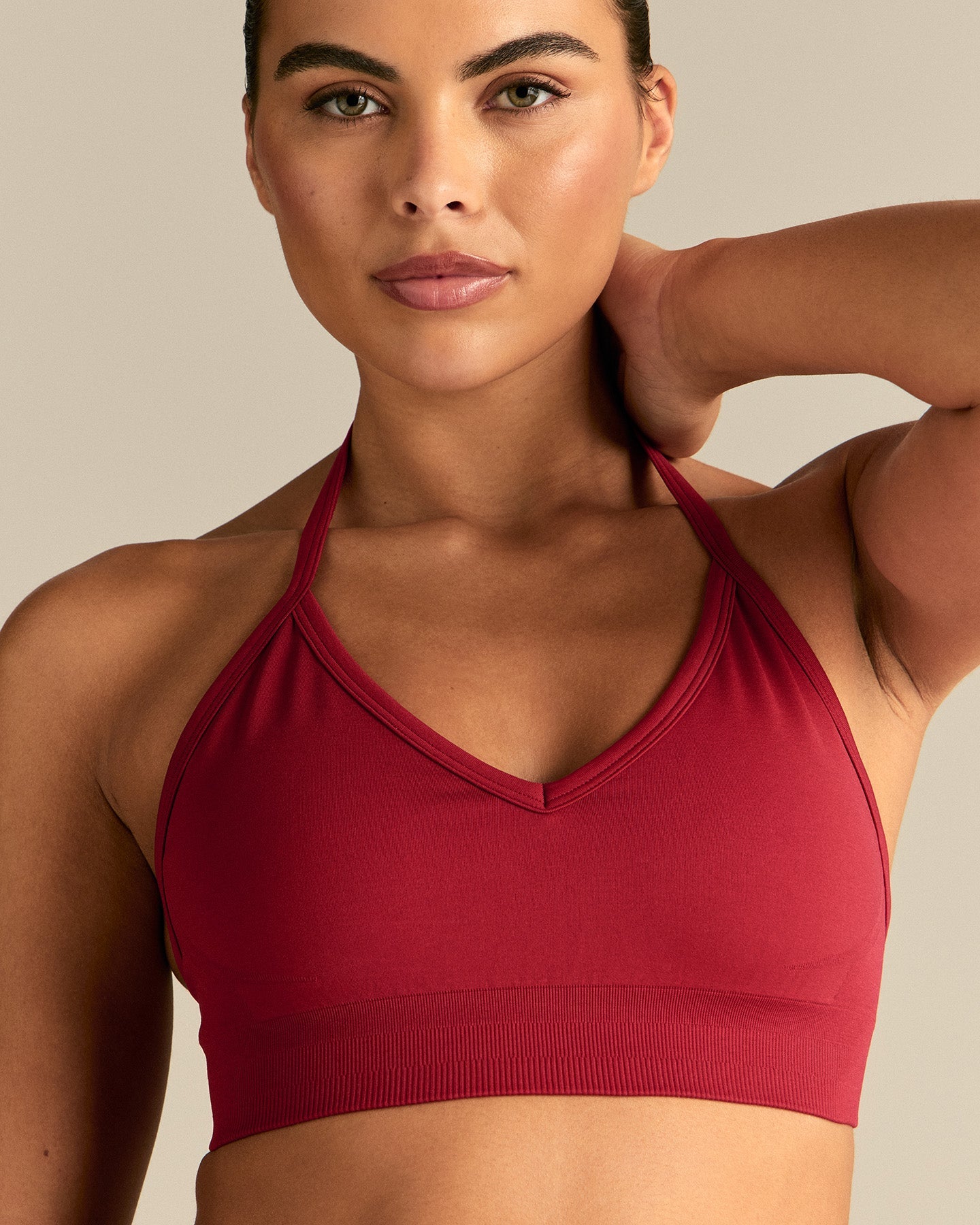 Define 2.0 Seamless Halter Neck Bra | True Red
