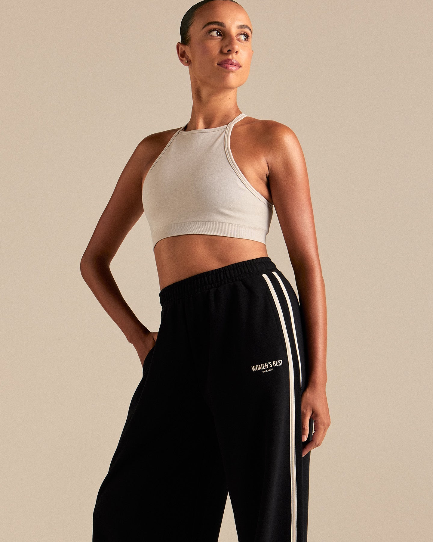 Comfort Lightweight Contrast Joggers | Black