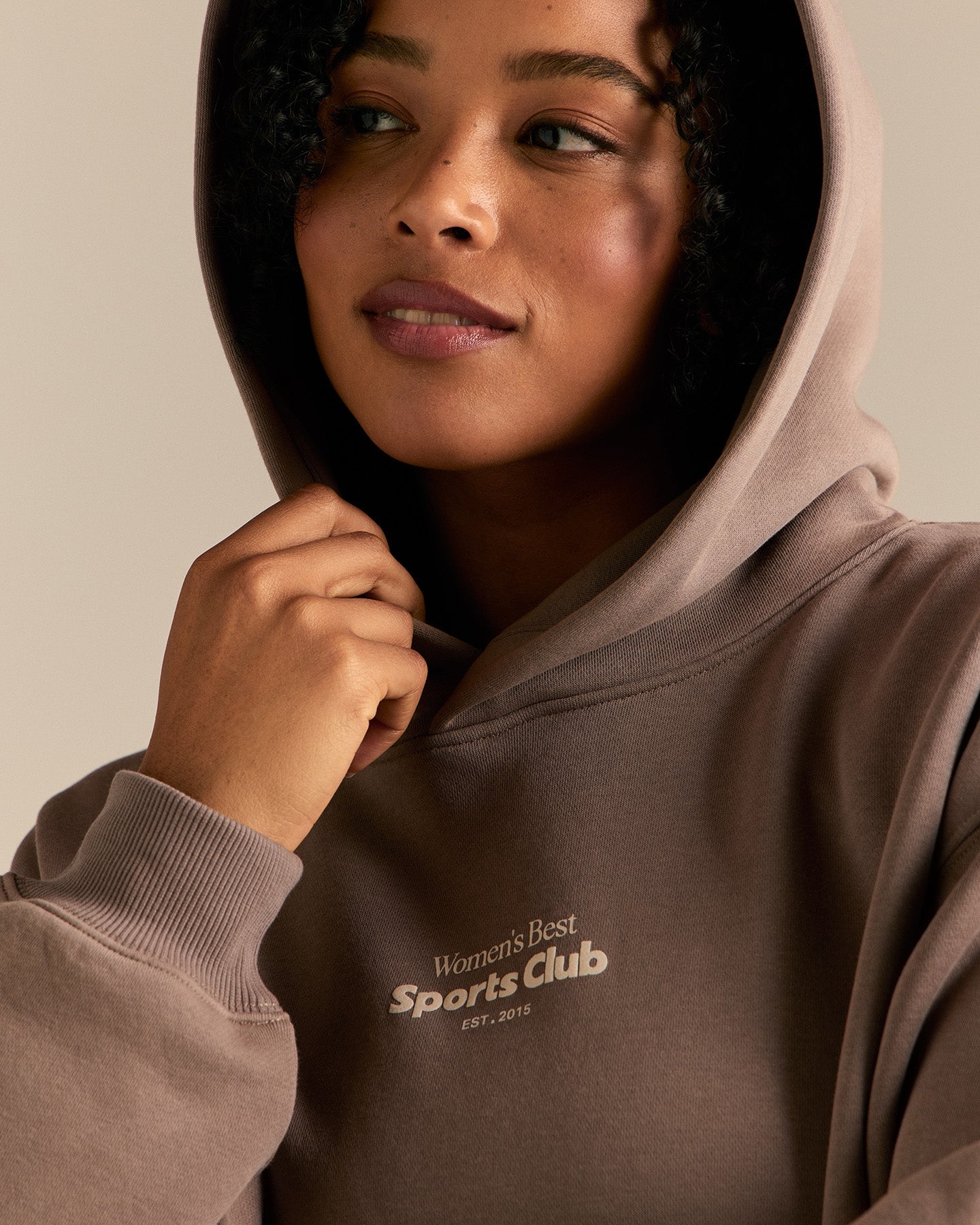 Comfort Oversized Sports Club Hoodie | Taupe Grey