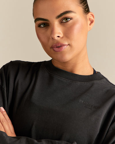 Comfort Oversized Long Sleeve T-Shirt | Vintage Black