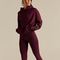 Comfort Oversized Health Club Graphic Hoodie | Merlot