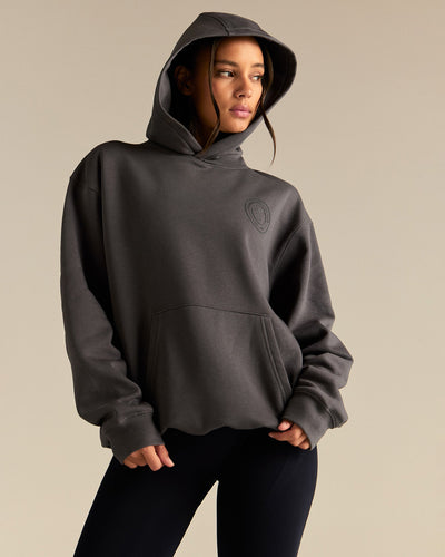 Comfort Oversized Health Club Graphic Hoodie | Graphite