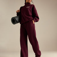 Comfort Cozy Straight Leg Joggers | Merlot