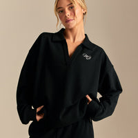 Comfort Lightweight Henley Sweat | Black (1/6)