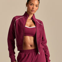 Comfort Lightweight Zip Through Jacket | Deep Berry (1/6)