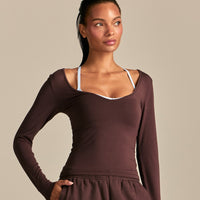 Smooth Contour Long Sleeve Reversible T-Shirt | Cocoa Powder (1/6)