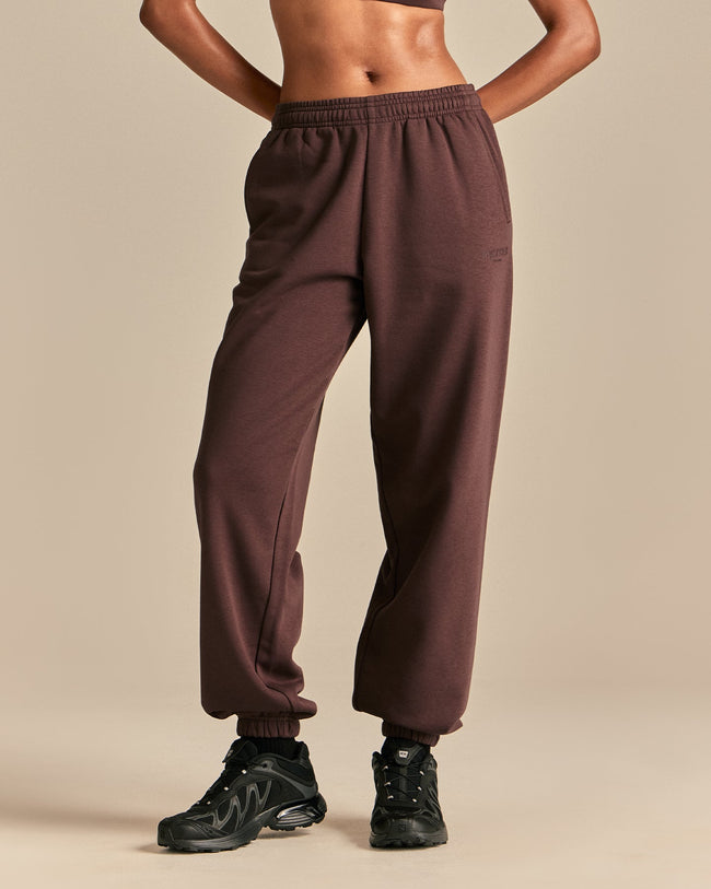 Comfort Mid Waist Cuffed Hem Joggers | Cocoa Powder (1/6)