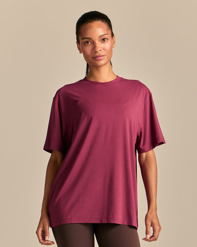 Comfort Oversized Hook Up T-Shirt | Deep Berry (1/6)