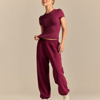 Smooth Contour Midi Short Sleeve T-Shirt | Deep Berry (2/6)
