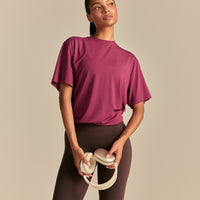 Comfort Oversized Hook Up T-Shirt | Deep Berry (4/6)