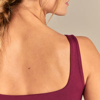 Smooth Contour Midi Square Neck Tank | Deep Berry (6/6)