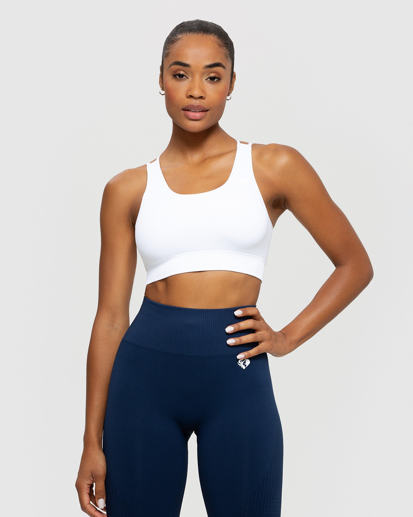 white seamless sports bra