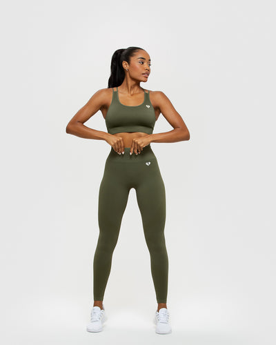 Made by Johnny Women's Peached Front Seamless Leggings with Inner Pocket  Full-Length Yoga Pants XL SMOKY_GREEN 