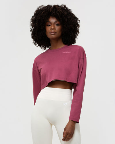 Comfort Oversized Cropped Long Sleeve T-Shirt | Canyon Rose