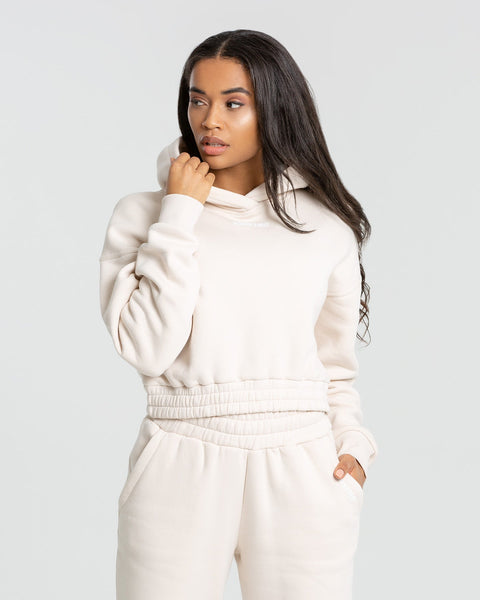 Comfort Cropped Hoodie Sand Women s Best