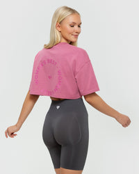 Comfort Oversized Cropped Short Sleeve T-Shirt | Heather Rose