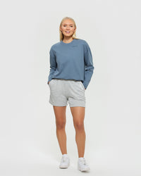 Comfort Oversized Long Sleeve T-Shirt | Smoke Blue