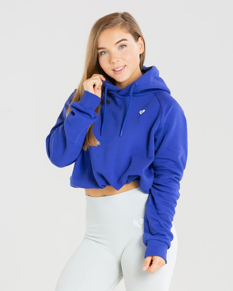 Champion reverse weave hotsell royal womens crop hoodie