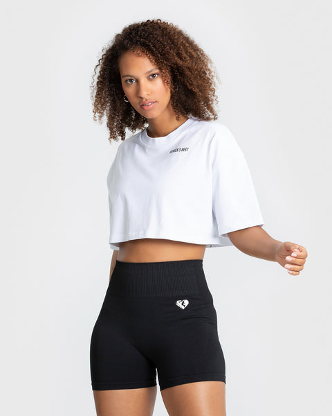 Comfort Oversized Cropped Short Sleeve T-Shirt - White | Women's Best