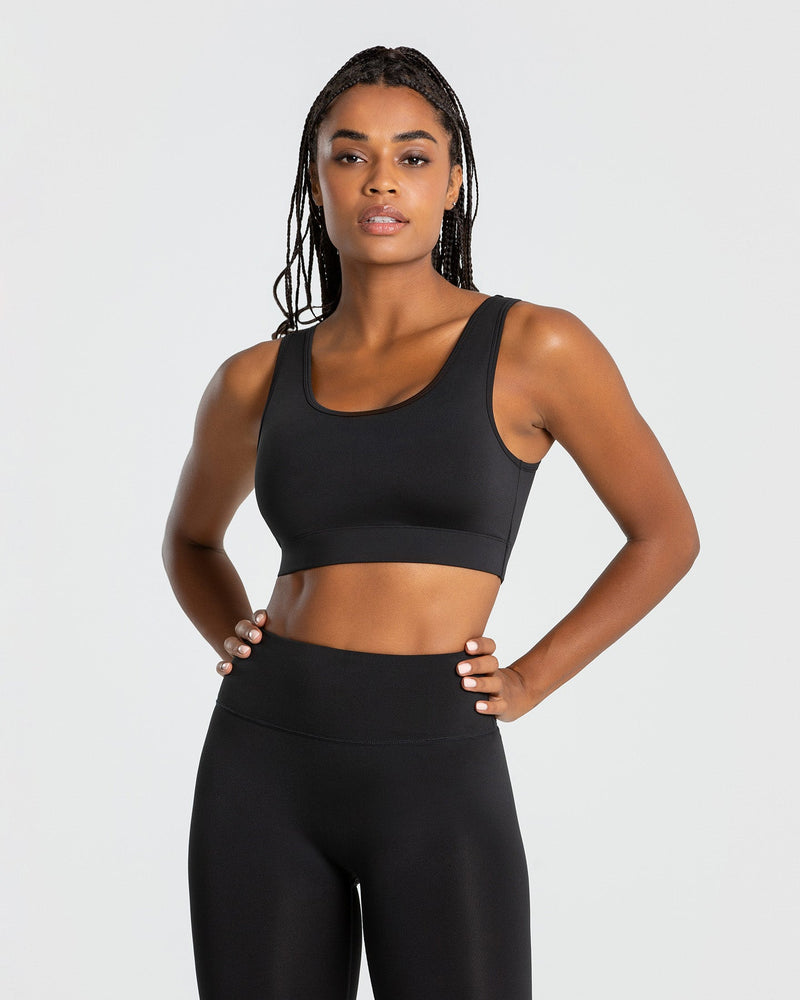 Evoke V Bra - Women's Black Sports Bra – Vitality Athletic Apparel