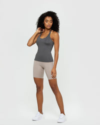 Essential Built-in Bra Tank | Graphite