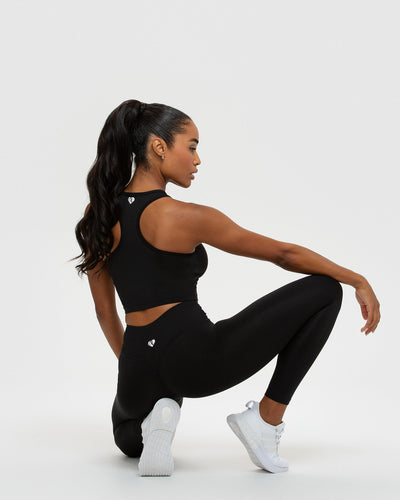 Yoga Set Women's Sportwear High Neck Vest Tops Drawstring Leggings