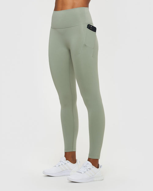 Essential Workout Leggings with Pockets Green