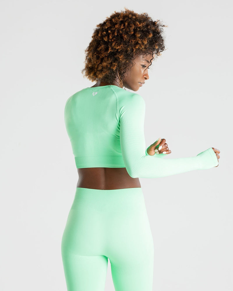  LUYAA Crop Long Sleeve Tops for Women Dry Fit Exercise Shirts  Green XS : Clothing, Shoes & Jewelry