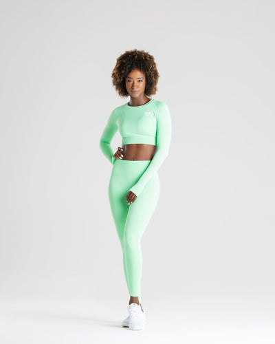  LUYAA Crop Long Sleeve Tops for Women Dry Fit Exercise Shirts  Green XS : Clothing, Shoes & Jewelry