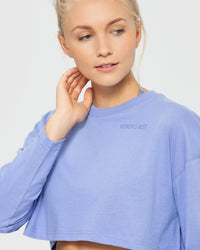 Comfort Oversized Cropped Long Sleeve T-Shirt | Violet