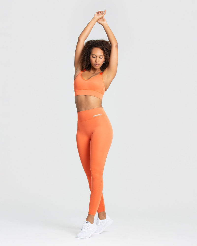 Asymmetric Burnt Orange Cross-Wrap High Waisted Leggings – IT
