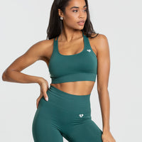 Power Seamless Sports Bra | Forest Green