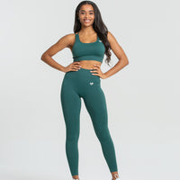 Power Seamless Sports Bra | Forest Green